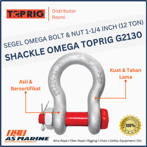 Shackle / Segel Omega Bolt & Nut G2130 1-1/4 Inch 12 Ton TOPRIG