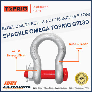 Shackle / Segel Omega Bolt & Nut G2130 7/8 Inch 6.5 Ton TOPRIG