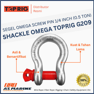 Shackle / Segel Omega Screw Pin G209 1/4 Inch 0.5 Ton TOPRIG