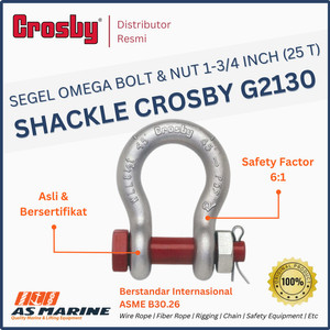 Shackle Omega / Segel Omega G2130 Bolt & Nut 1-3/4" 25 T CROSBY