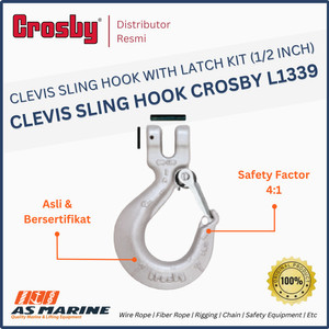 Crosby Hook Clevis Sling L1339 (A1339) with Latch Kit, 1/2 Alloy