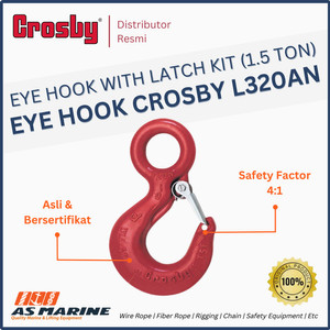 Crosby Hook Eye L320AN (S320AN) with Latch Kit, 1.5 Ton Alloy