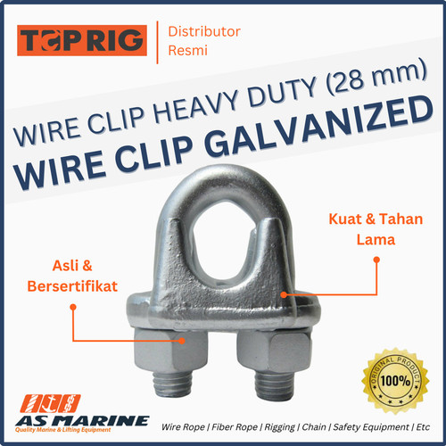 Wire Clip / Kuku Macan / Klem Sling Heavy Duty Galvanized TOPRIG 28 mm