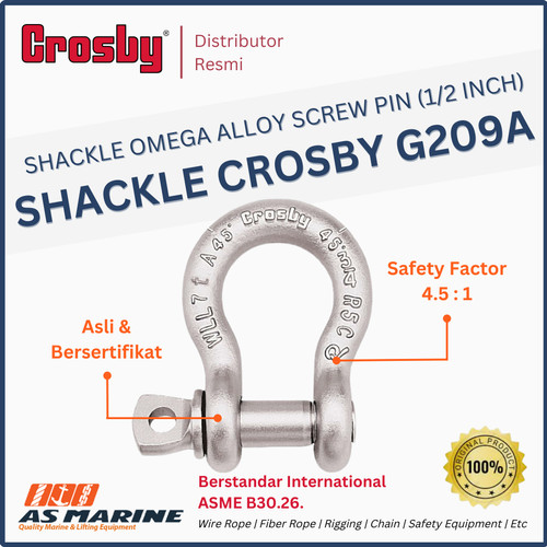 Shackle Omega / Segel Omega CROSBY G209A Alloy Screw Pin 3/8 - 1-3/8