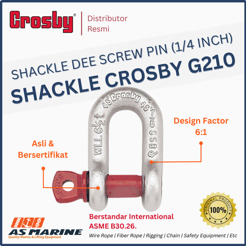 Shackle Dee / Segel D CROSBY USA G210 Screw Pin 1/4 - 2-1/2 Inch