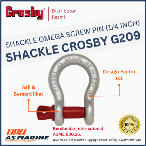 Shackle Omega / Segel Omega CROSBY G209 Screw Pin 1/4 - 2-1/2 Inch