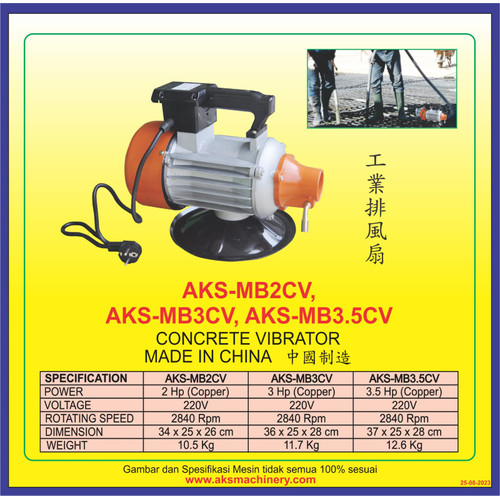 CONCRETE VIBRATOR MACHINE AKS - MB3.5CV