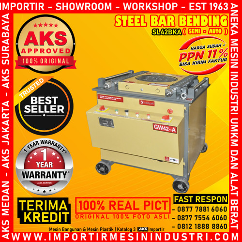 Mesin Membengkok Besi Semi - Auto Steel Bar Bender AKS - SL42BKA