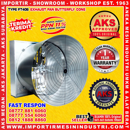 Exhaust Fan Butterfly Cone Kipas Peternakan / Kandang 1 Hp AKS-FT40B