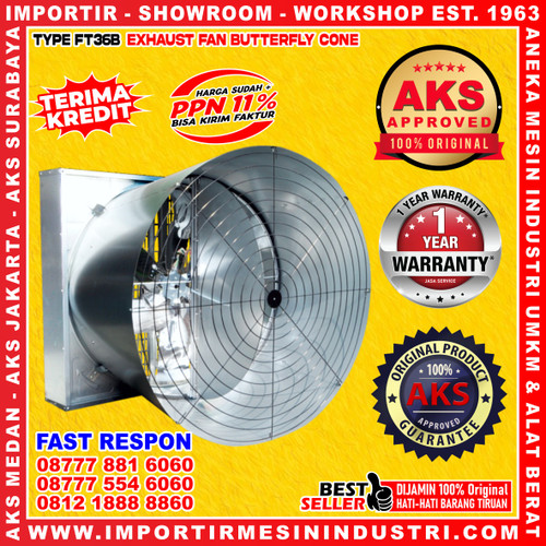 Exhaust Fan Butterfly Cone 36 Inch 3 Phase Kipas Peternakan / Kandang