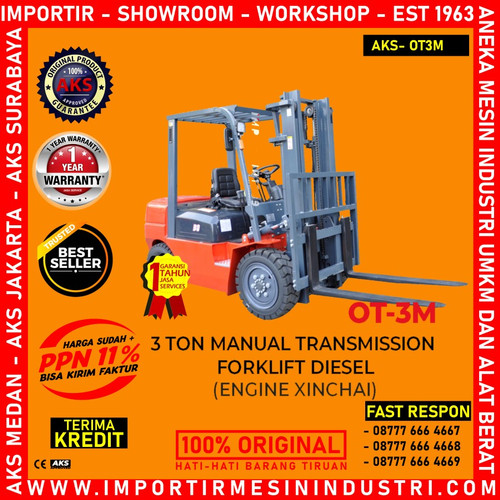 Forklift Manual 3 Ton Transmission Diesel Engine 36.8KW AKS - OT 3M