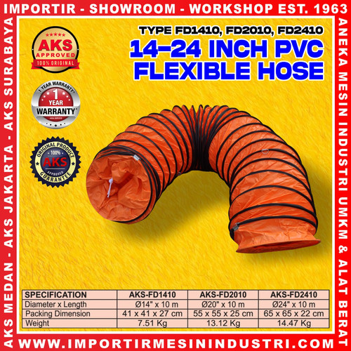 Selang Blower PVC Flexible Hose 14" 20" 24" Inch x 10m