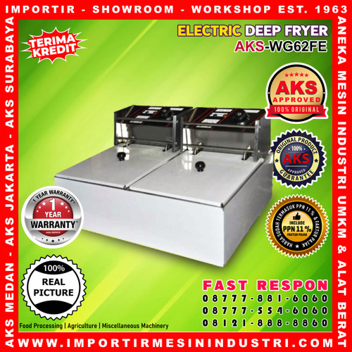 Deep Fryer Gas 2 Tank Penggorengan Gas Ayam 6 Liter WG62FE