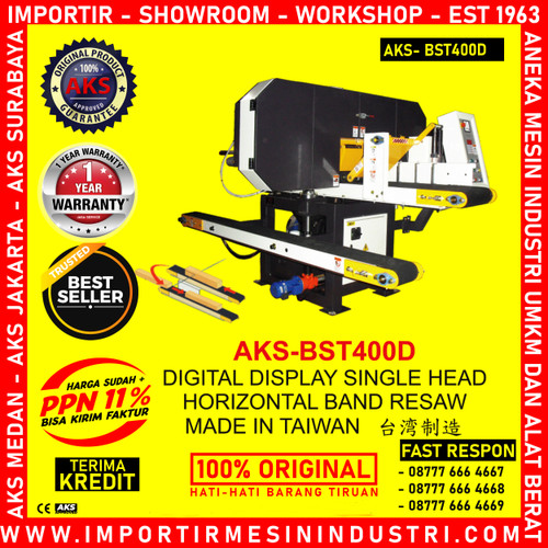 Alat memotong Kayu Horizontal Band Resaw Digital Display BST400D