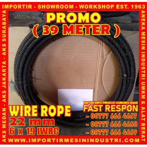 PROMO Beli 39 Meter Wire Rope Ukuran 22 mm (6 x 19 IWRC)