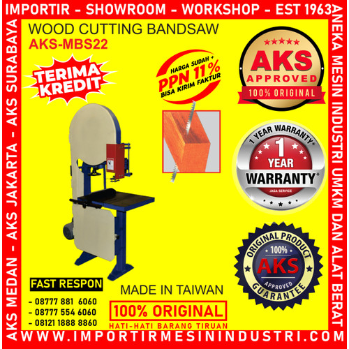 Alat memotongkan kayu Wood Cutting Bandsaw 2 HP Machine AKS - MBS22