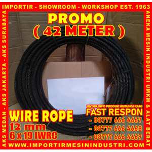 Kawat Seling PROMO 42 Meter Wire Rope 12 mm (6 x 19 IWRC)