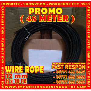 PROMO KAWAT SELING 48 METER Wire Rope 12 mm (6 x 19 F.C)