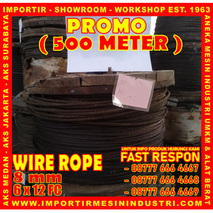 PROMO KAWAT SELING 500 METER Wire Rope 8 mm (6 x 12 F.C)