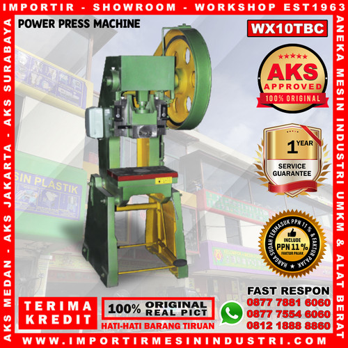 Alat press Logo 1.1 Kw AKS - WX10TBC Emboss Besi Logam Besi 10 Ton