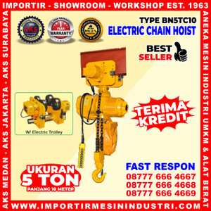 Kerekan Takel 5 Ton 10 m Katrol Listrik 3 kw Chain Hoist Electric