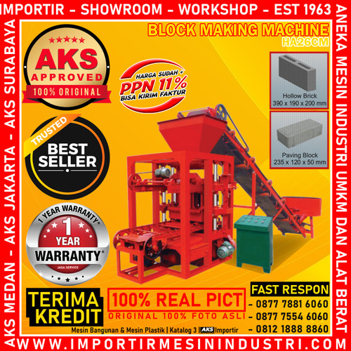 Mesin Pencetak Batako HA26CM 11.6 Kw / Machine Press Paving Block