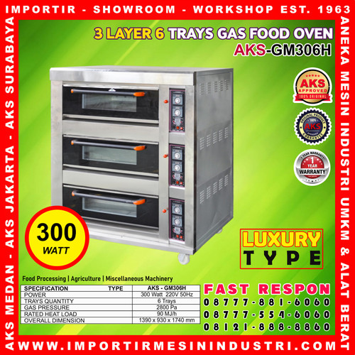 PROMO Mesin Oven 3 Deck 6 Loyang AKS GM306H ORIGINAL RESMI AKS RESMI