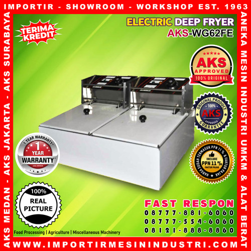 AKS Electric Deep Fryer AKS-WG62FE ( 6 Liter x 2 ) ORIGINAL