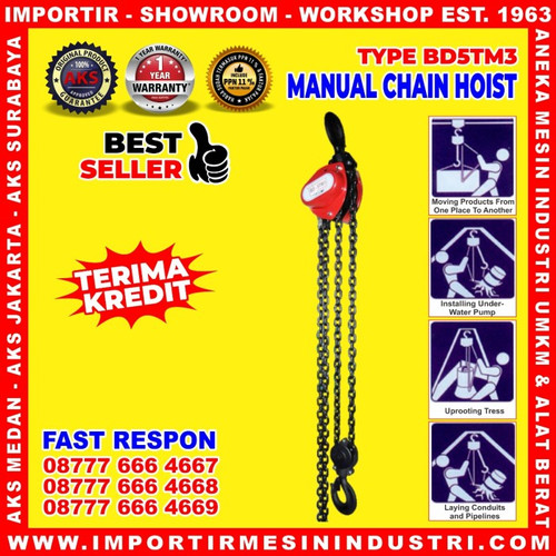 Mesin Katrol Kerekan 5 Ton Manual Chain Hoist Original AKS - BD5TM3