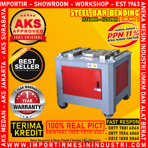 Mesin Pembengkokan Besi Bar Steel Bending ( 50 mm ) 4 Kw AKS - HZ50BK