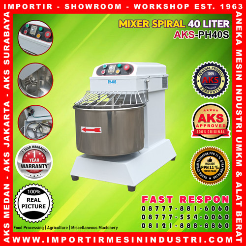 AKS Spiral Mixer 40 LITER / Mesin Pembuat Adonan / PH40S