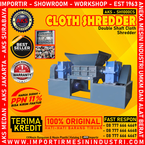 Mesin Pencacah Kain Cloth Shredder Machine AKS - SH1000CS