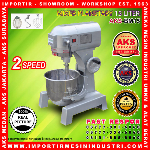 Mixer Roti Planetary 15 Liter Pengaduk Adonan Roti Bakery AKS-BM15