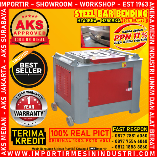 Besi Semi Otomatis 50 mm Bar Bender Mesin Penekuk Batang AKS - HZ50BKA