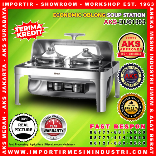 Prasmanan Roll Top Chafing Dish Economic Oblong Soup Station DU61383