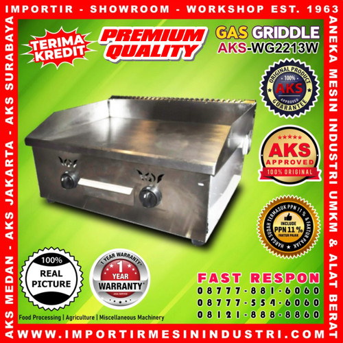 Gas Griddle Flat Pemanggang Daging Steak Burger Datar AKS - WG2213W