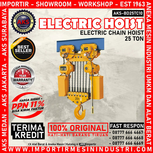 TERLARIS Kerekan Takel Electric Chain Hoist 25 Ton 10 m - BD25TC10