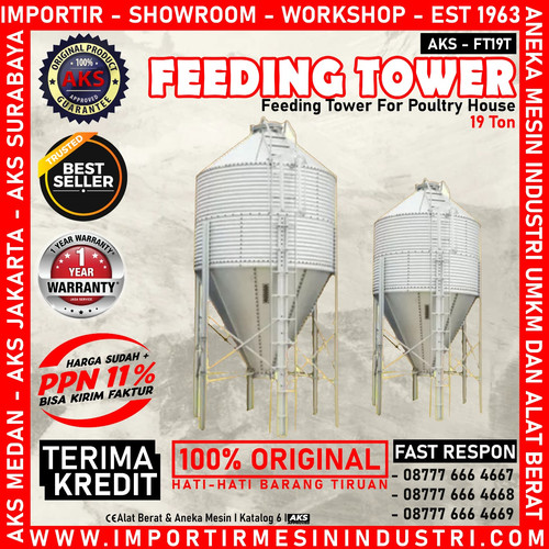 Silo Feeding Tower Untuk Peternakan 19 Ton 3 Layer AKS - FT19T