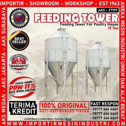 Alat Untuk Peternakan Silo Feeding Tower Kapasitas Max 19 Ton FT19T