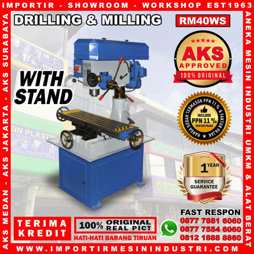 Mesin Bor Dudukan 1,5 Kw 40 mm Drilling Milling RM40WS Original