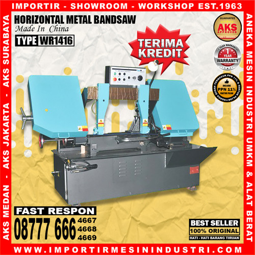 Machine Metal Bandsaw Mesin Pemotong Besi Horizontal 3Kw WR - 1416