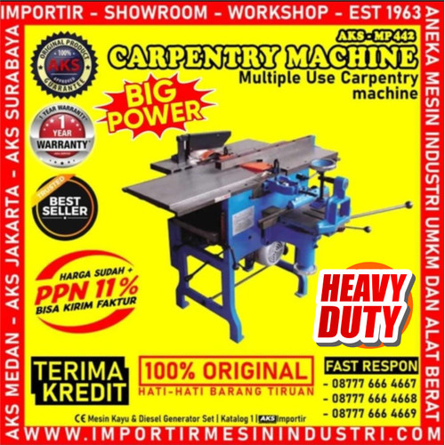 Alat Potong Kayu Multifungsi Bench Planning Jointer Machine MP442