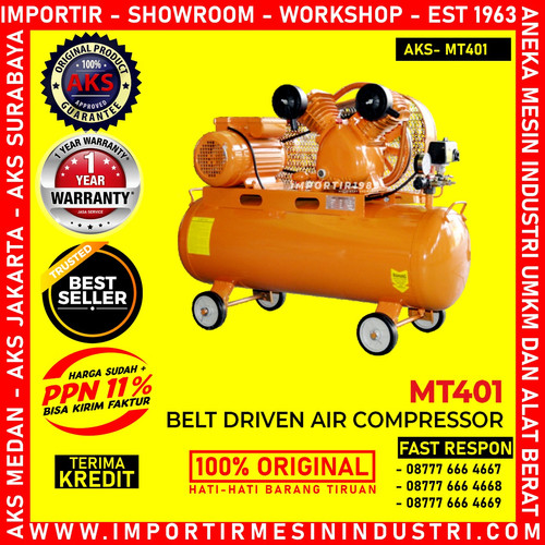 AKS New Air Compressor Belt Driven Kompresor Angin 1.5 Hp MT401