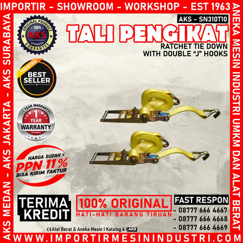 Tali Pengikat Barang 10 m 5 Ton / Ratchet Tie Down Strap Cargo - AKS