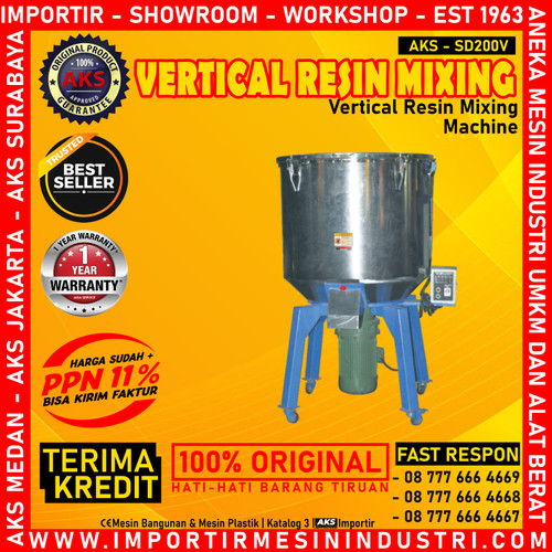 Mesin Pewarna Bijih Plastik Vertical Resin Mixing Machine AKS - SD200V