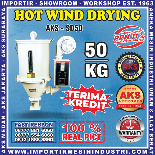 Mesin Pengering Kandungan Air 50 Kg 3 Kw Hot Wind Drying AKS - SD50