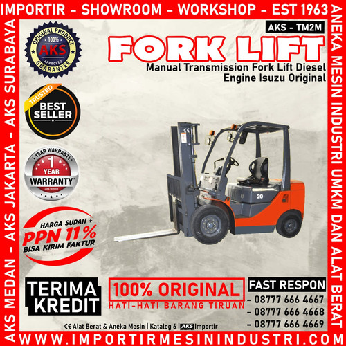 Mesin isuzu terbaru 2022 Forklift 2 Ton Pengangkut barang AKS - TM2M