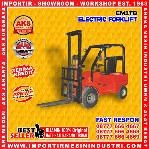 Alat Pengangkut Barang Electric Forklift 800 Kg 2000 Watt AKS - EM1TB