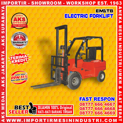 Forklift Electric 2000Watt 800 Kg Memudahkan Angkat Barang AKS - EM1TB