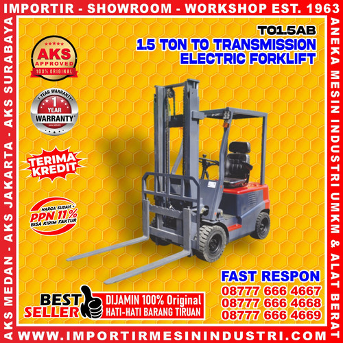 Electric Forklift Auto Transmission 1,5Ton Angkut Barang - TO1.5AB